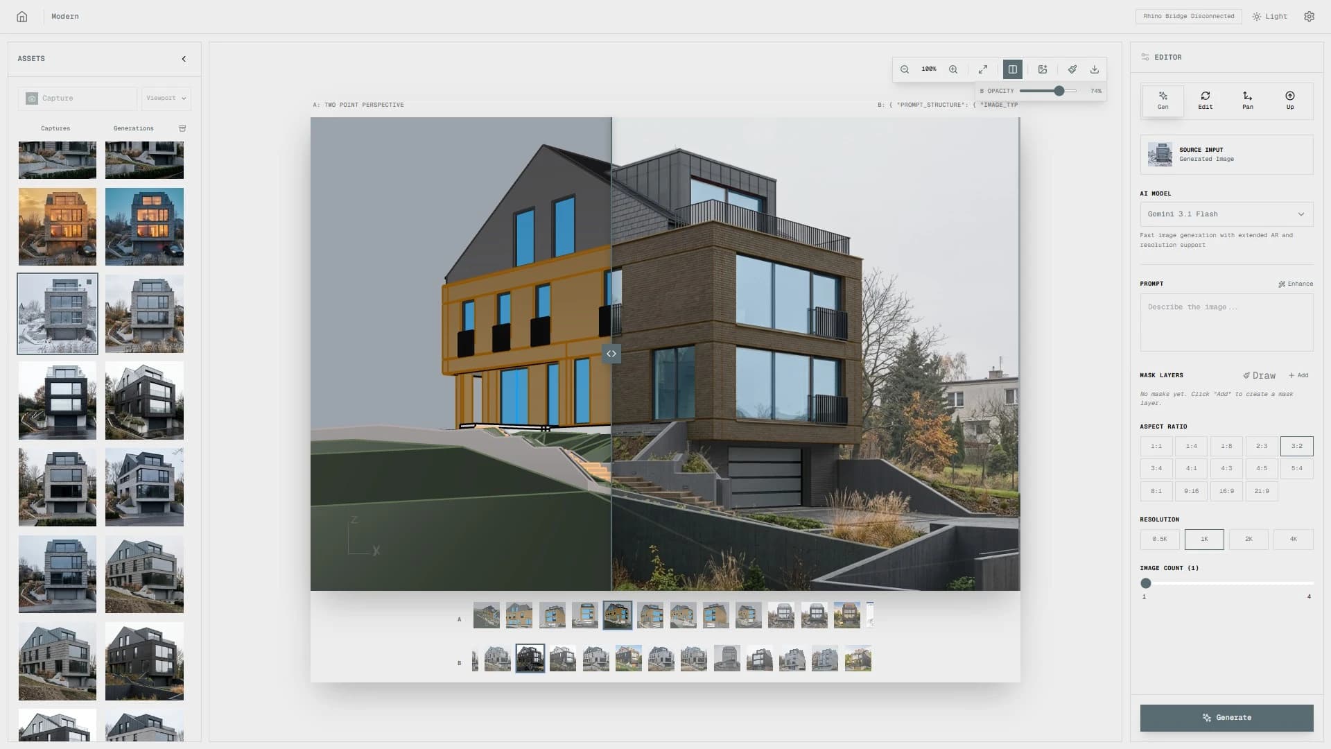 Color overlay and A/B comparison view